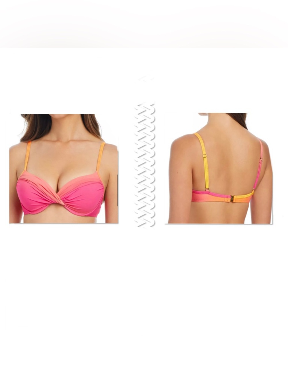 Bleu Rod Beattie Beat The Heat Twist Front Underwire Bra Swim Top Size 4